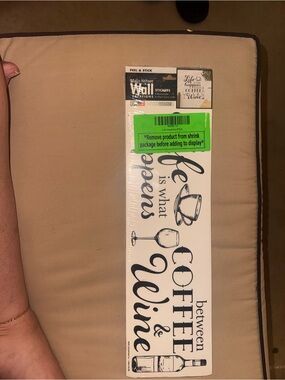 12 FULL SHEETS Life Happens Coffee & Wine Peel & Stick Wall Decal